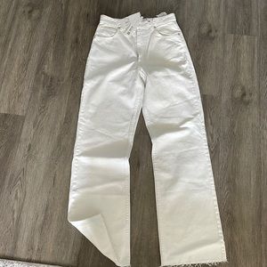 Zara white high waisted jeans